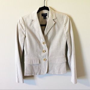 ANN TAYLOR LOFT PETITES BEIGE BLAZER 2P